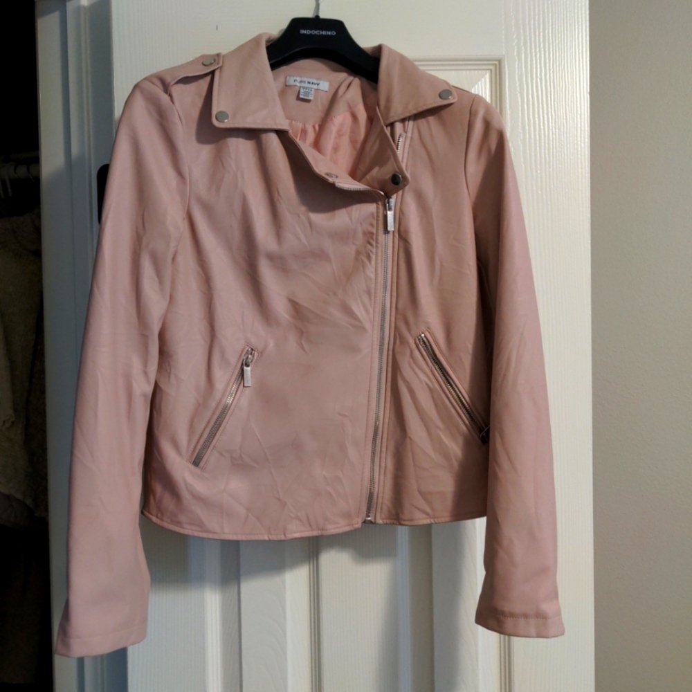 Pink Faux Leather Jacket
